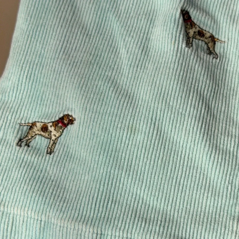 Ralph‎ Lauren Girls Light Blue/green Corduroy Embroidered Dog Mini Skirt Size 6